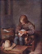 Gerard ter Borch the Younger Knabe floht seinen Hund Germany oil painting artist